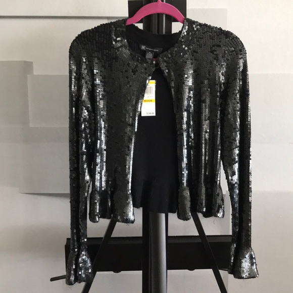 INC International Concepts Sweaters - INC International Concepts Black Sequined Cardigan